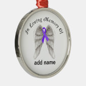 Erinnerung Engelsflügel Bauchspeicheldrüsenkrebs Silbernes Ornament (Rechts)