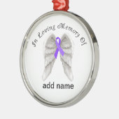 Erinnerung Engelsflügel Bauchspeicheldrüsenkrebs Silbernes Ornament (Links)