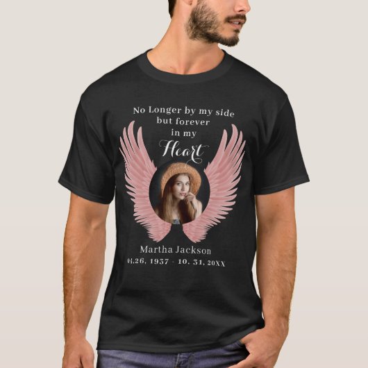 Erinnerung Foto & Angel Wings Memorial T - Shirt (Vorderseite)
