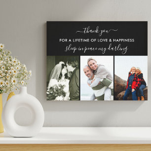 Erinnerung Foto Collage Schlaf in Frieden Schwarz Leinwanddruck