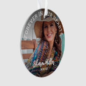 Erinnerung Foto "ewig in unserem Herzen Weihnachte Ornament (Vorderseite)