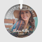 Erinnerung Foto "ewig in unserem Herzen Weihnachte Ornament (Rückseite)