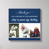 Erinnerung Foto Streifen Blue Sleep in Peace Squar Leinwanddruck (Vorderseite)