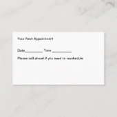 Erinnerung für Ärzte Visitenkarte (Rückseite)