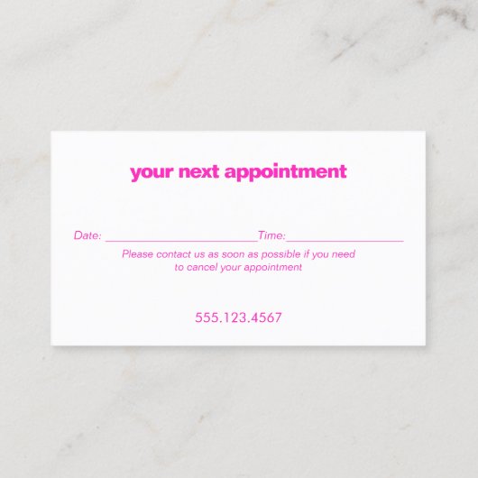 Erinnerung für den Friseursalon Terminkarte (Rückseite)