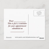 Erinnerung für den individuellen Termin Postkarte (Rückseite)