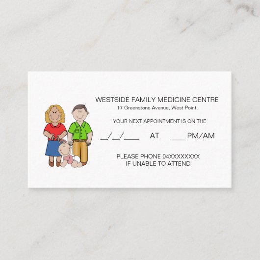 Erinnerung für die Anstellung eines Hausarztes far Terminkarte (Vorderseite)