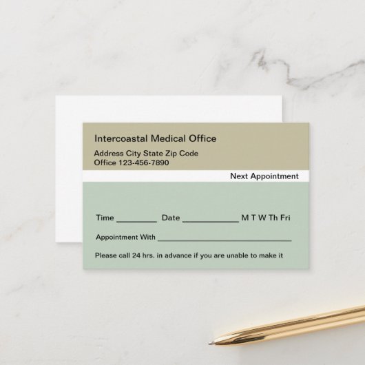 Erinnerung für die Anstellung von Ärzten Terminkarte (Vorderseite/Rückseite Beispiel)