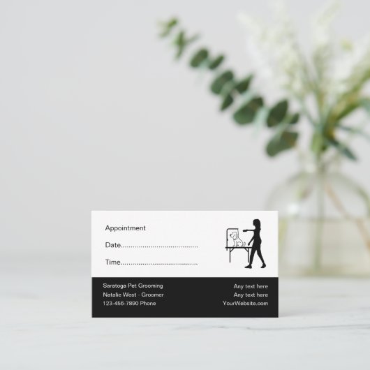 Erinnerung für die Begleitung von Haustieren Terminkarte (Stehend Vorderseite)