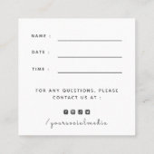 Erinnerung für die Benennung von Dog Setter Quadratische Visitenkarte (Rückseite)