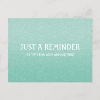 Erinnerung für die einfache Chic Mint Green Ernenn Postkarte
