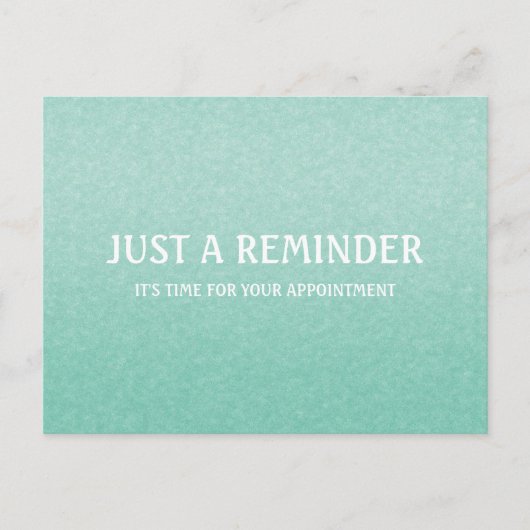 Erinnerung für die einfache Chic Mint Green Ernenn Postkarte (Vorderseite)