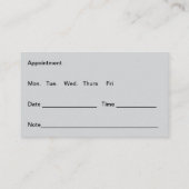 Erinnerung für die Ernennung eines Arztes Visitenkarte (Rückseite)
