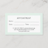 Erinnerung für die Ernennung von Tierkliniken Terminkarte (Rückseite)