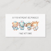 Erinnerung für die Ernennung von Tierkliniken Terminkarte (Vorderseite)