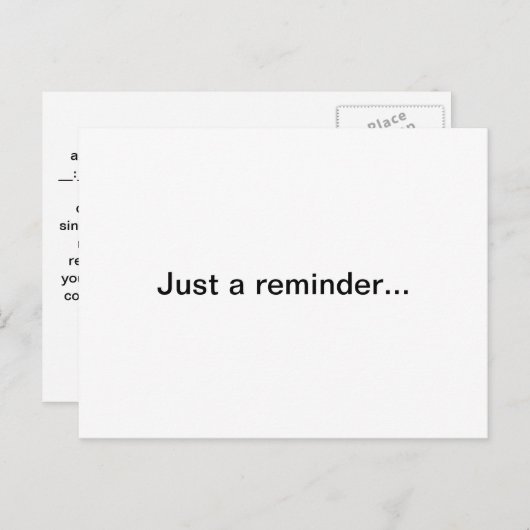 Erinnerung für die klinische Prüfung Postkarte (Vorne/Hinten)