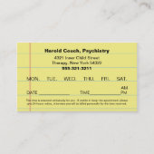 Erinnerung für die planmäßige Ernennung des Arztes Terminkarte (Vorderseite)