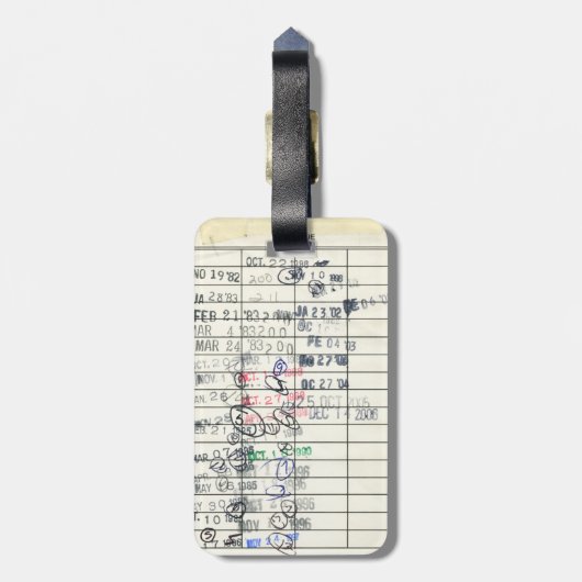 Erinnerung für die Vintage Papierbibliothek Gepäckanhänger (Rückseite vertikal)