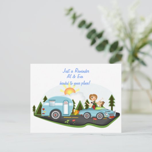 Erinnerung für Fahrten Postkarte (Stehend Vorderseite)