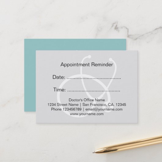 Erinnerung für Hausarzt Terminkarte (Vorderseite/Rückseite Beispiel)