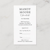 Erinnerung für Optometristen Visitenkarte (Rückseite)