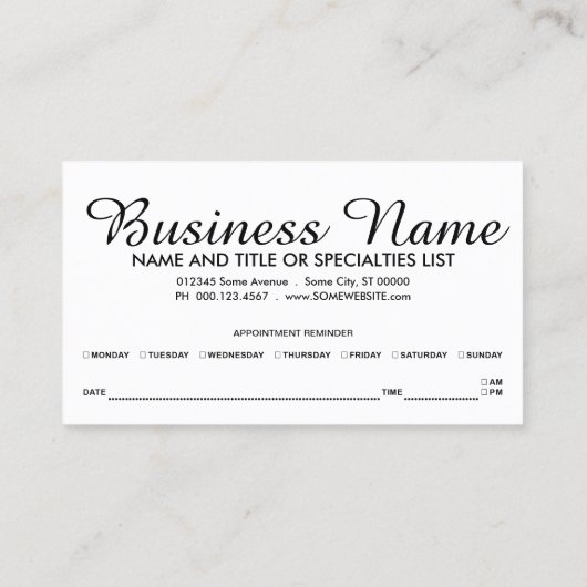 Erinnerung für Termine (Rückseite)