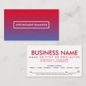 Erinnerung für Terminübersicht Terminkarte (Vorne/Hinten)