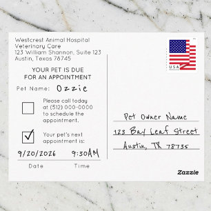 Erinnerung für tierärztliche Benennung Postkarte