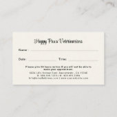 Erinnerung für tierärztliche Ernennung Visitenkarte (Rückseite)