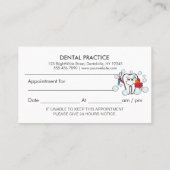 Erinnerung für Zahnarztberufe Terminkarte (Rückseite)
