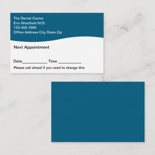 Erinnerung für Zahnarzternennungskarten Visitenkarte (Vorne/Hinten)