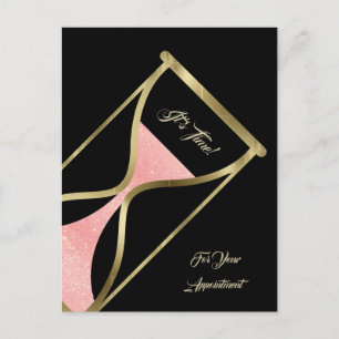Erinnerung Glitzy Rose Goldenes Hourglass Postkarte