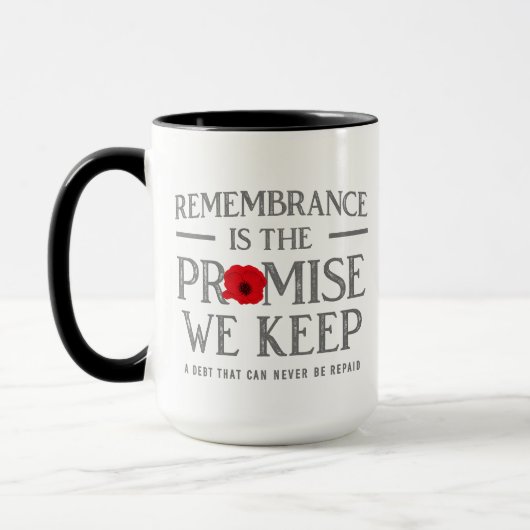 Erinnerung ist das Versprechen, das wir halten, He Tasse (Links)