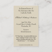 Erinnerung Katholische Ermordung Visitenkarte (Rückseite)