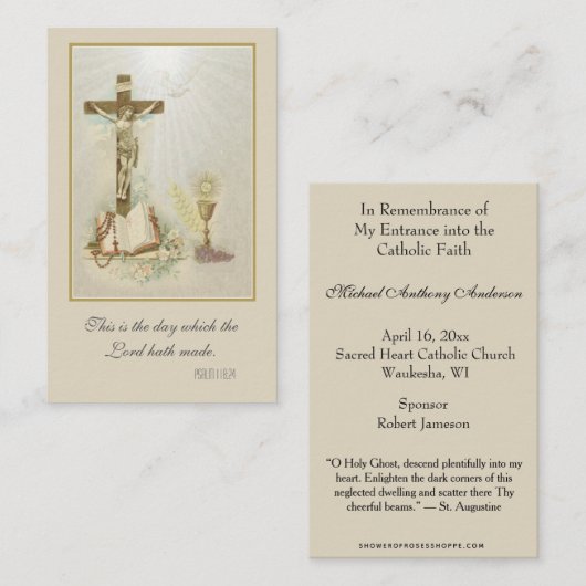 Erinnerung Katholische Ermordung Visitenkarte (Vorne/Hinten)