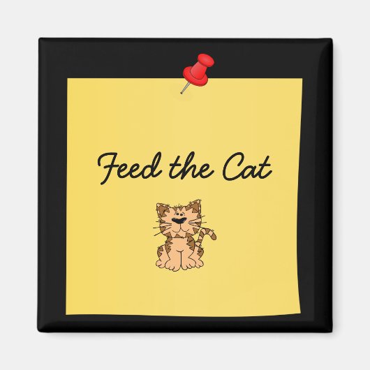 Erinnerung "Katze Gefüttert" Magnet (Vorne)