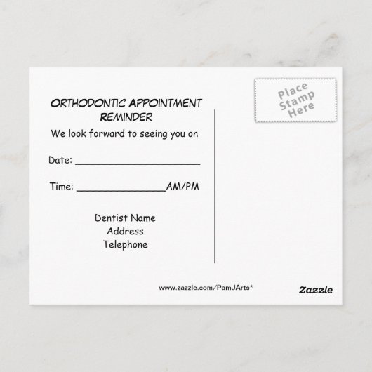 Erinnerung Kieferorthopädische Anstellung Hallo Br Postkarte (Rückseite)