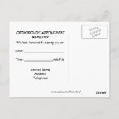 Erinnerung Kieferorthopädische Anstellung Hallo Br Postkarte (Rückseite)