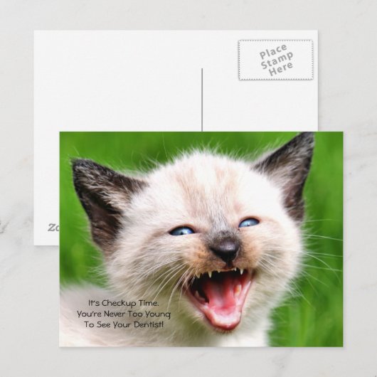 Erinnerung Kinderzähne Postkarte (Vorne/Hinten)