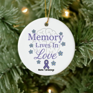 Erinnerung lebt in der Liebe Alzheimer's Bewusstse Keramik Ornament