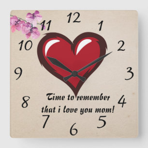 Erinnerung Liebe Mama Quadratische Wanduhr