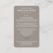 Erinnerung Loss Sunset Gebet Sympathiekarten Visitenkarte (Rückseite)