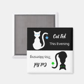 Erinnerung-Magnet der weißen/schwarzen Katze Gefüt Magnet (Vorderseite/Rückseite)