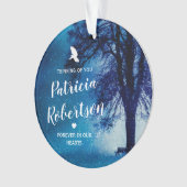 Erinnerung | Memorial Foto Blue Christmas Ornament (Vorderseite)