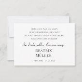 Erinnerung Modern Elegant Simple Chic  Dankeskarte (Vorderseite)