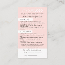 Erinnerung nach der Pflege und Ernennung Visitenkarte