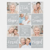 Erinnerung Personalisiert 6 Foto Collage Memorial Fleecedecke (Vorderseite)