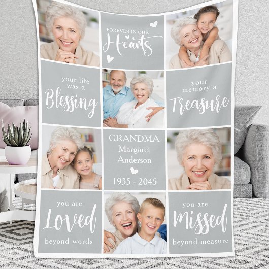 Erinnerung Personalisiert 6 Foto Collage Memorial Fleecedecke