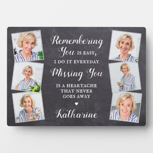 Erinnerung Personalisiert 6 Foto Collage Memorial Fotoplatte (Vorderseite)