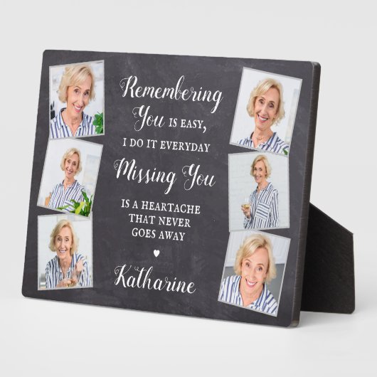 Erinnerung Personalisiert 6 Foto Collage Memorial Fotoplatte (Seite)